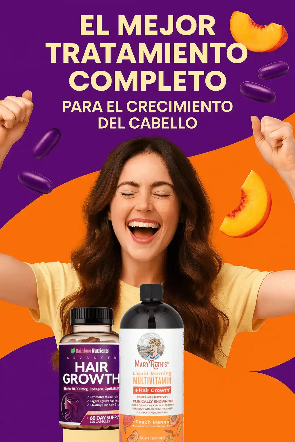 TRATAMIENTO COMPLETO | Multivitamínico Mruths + Hair Growth | LOGRA UN CABELLO DE ENSUEÑO DESDE LOS PRIMEROS 7 DÍAS